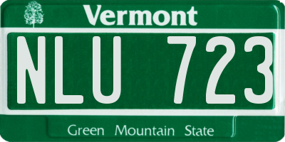 VT license plate NLU723