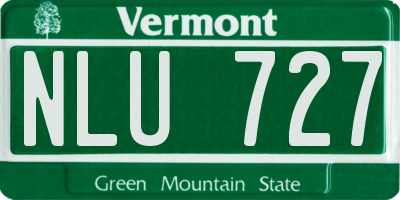 VT license plate NLU727
