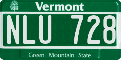 VT license plate NLU728