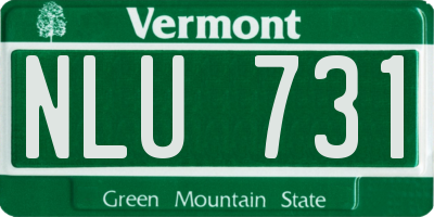 VT license plate NLU731