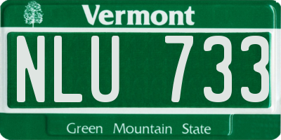 VT license plate NLU733