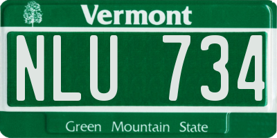VT license plate NLU734