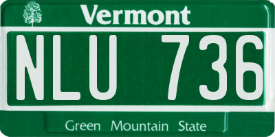 VT license plate NLU736