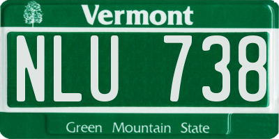 VT license plate NLU738