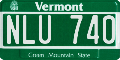 VT license plate NLU740