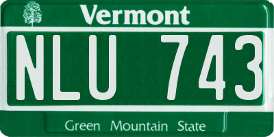 VT license plate NLU743