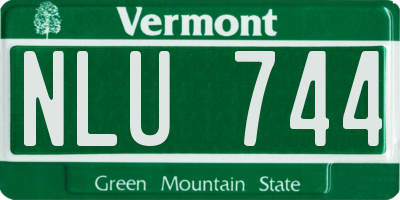 VT license plate NLU744