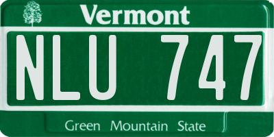 VT license plate NLU747