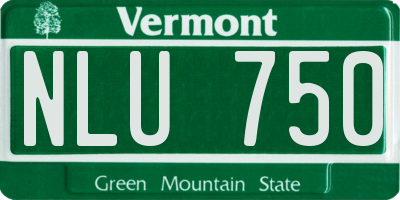 VT license plate NLU750