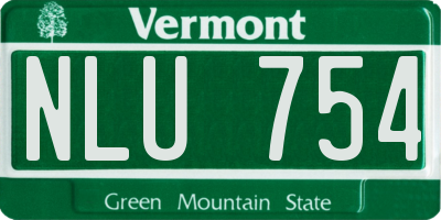 VT license plate NLU754