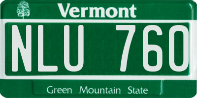 VT license plate NLU760