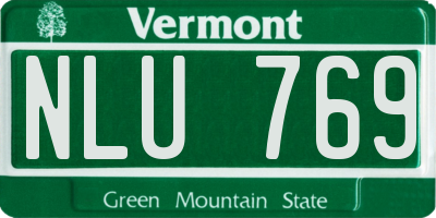 VT license plate NLU769