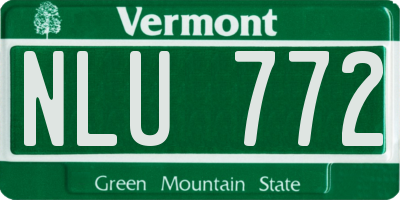 VT license plate NLU772