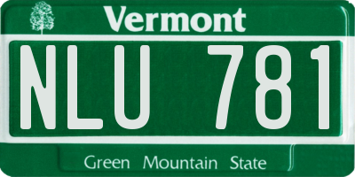 VT license plate NLU781