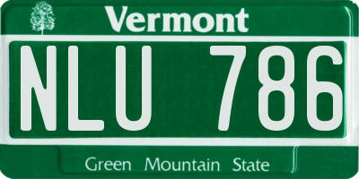 VT license plate NLU786