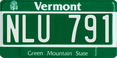 VT license plate NLU791