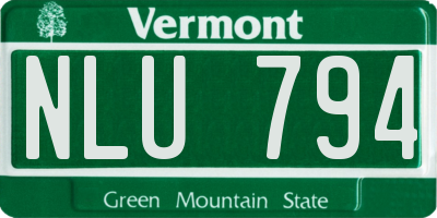 VT license plate NLU794