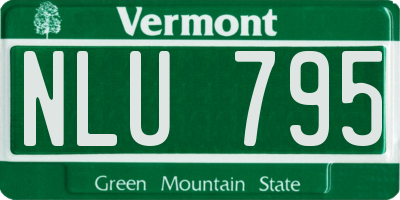 VT license plate NLU795