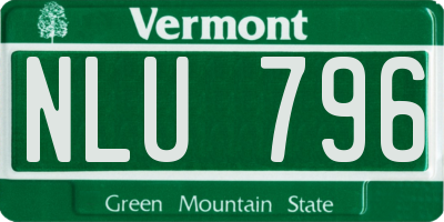 VT license plate NLU796