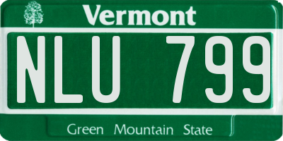 VT license plate NLU799