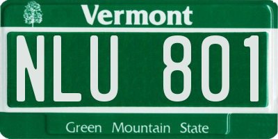 VT license plate NLU801