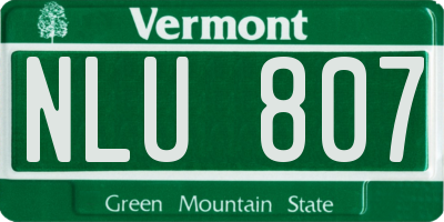 VT license plate NLU807