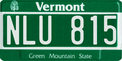VT license plate NLU815
