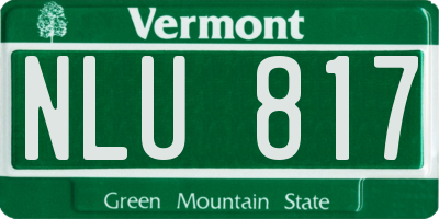 VT license plate NLU817