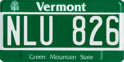VT license plate NLU826