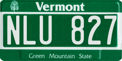 VT license plate NLU827