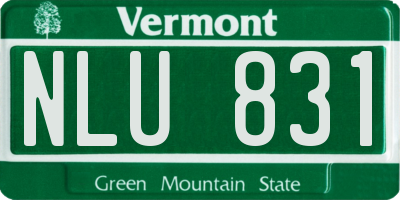 VT license plate NLU831