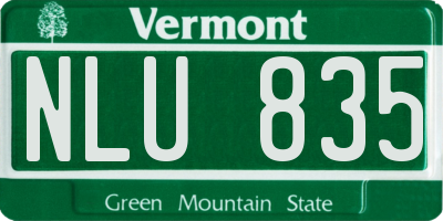 VT license plate NLU835