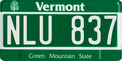VT license plate NLU837