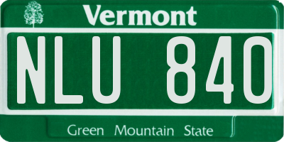 VT license plate NLU840