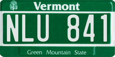VT license plate NLU841