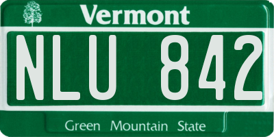 VT license plate NLU842