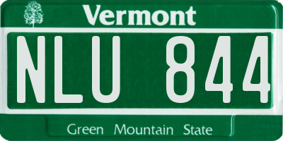 VT license plate NLU844