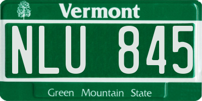 VT license plate NLU845