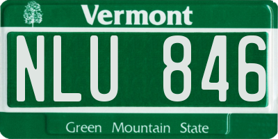 VT license plate NLU846