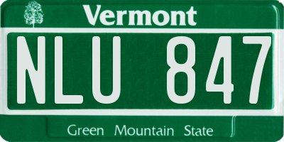 VT license plate NLU847