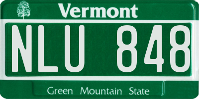 VT license plate NLU848