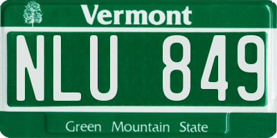 VT license plate NLU849