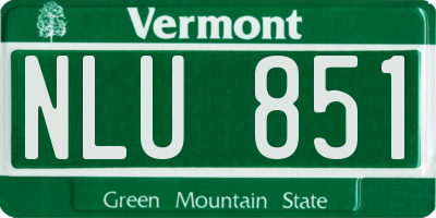 VT license plate NLU851