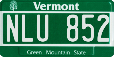 VT license plate NLU852