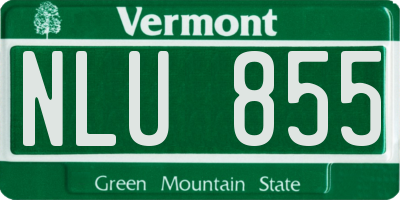 VT license plate NLU855