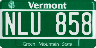 VT license plate NLU858