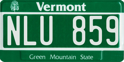 VT license plate NLU859