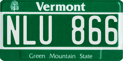 VT license plate NLU866