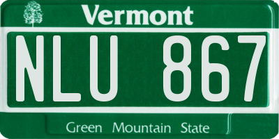 VT license plate NLU867