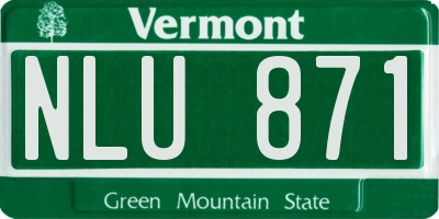 VT license plate NLU871